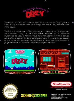 Fantastic Adventures of Dizzy, The (Europe) (En,Fr,De) (Unl) box cover back